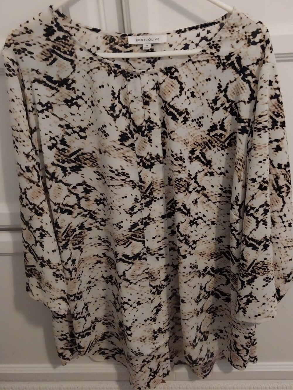 💗Rose and Olive Top  3X Brown-Black Pleats Gorgeous💗